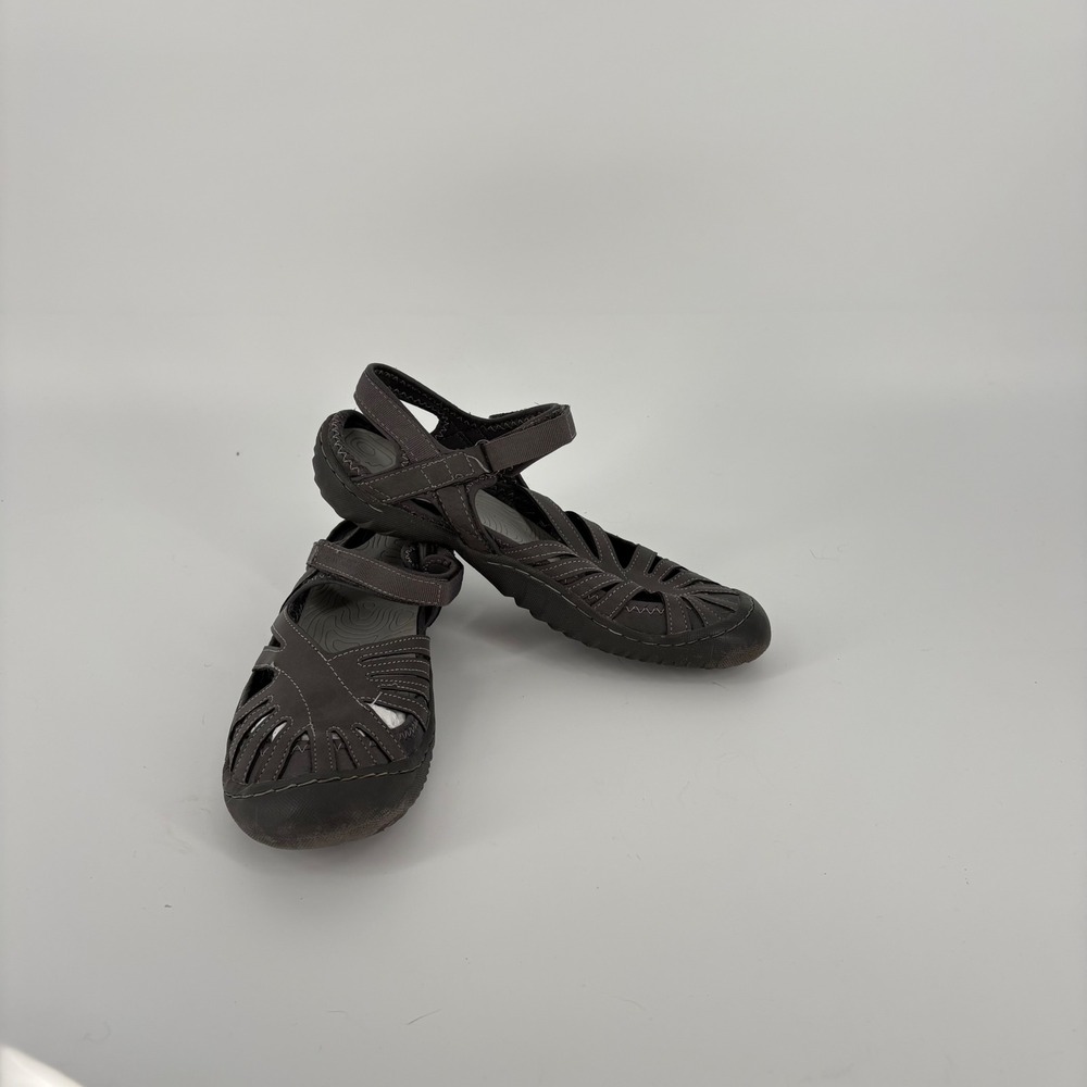 JSport by Jambu Womens Grey Mary Jane Fisherman Sandals All-Terra Water Ready